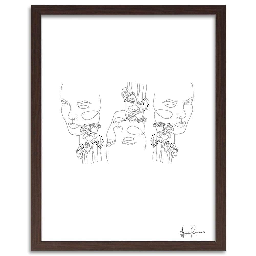 Glezna brūnā rāmī - Minimalism Faces Home Trends DECO