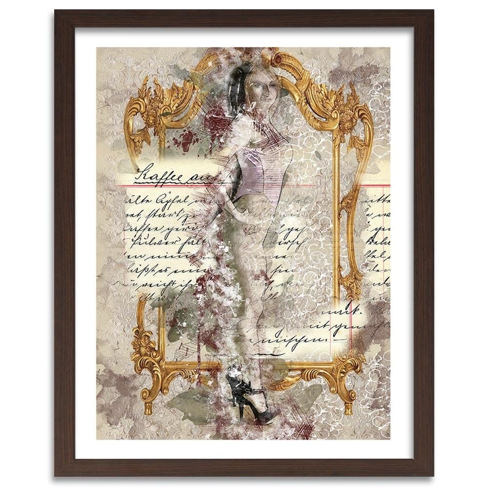 Glezna brūnā rāmī - Model Abstraction Front Of The Mirror Home Trends DECO