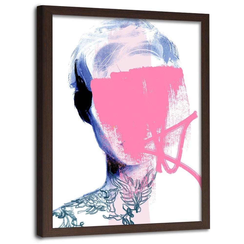 Glezna brūnā rāmī - Model Face Pink Home Trends DECO