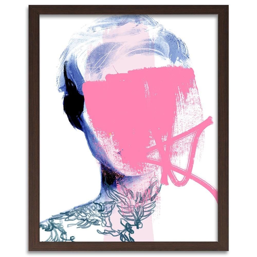 Glezna brūnā rāmī - Model Face Pink Home Trends DECO