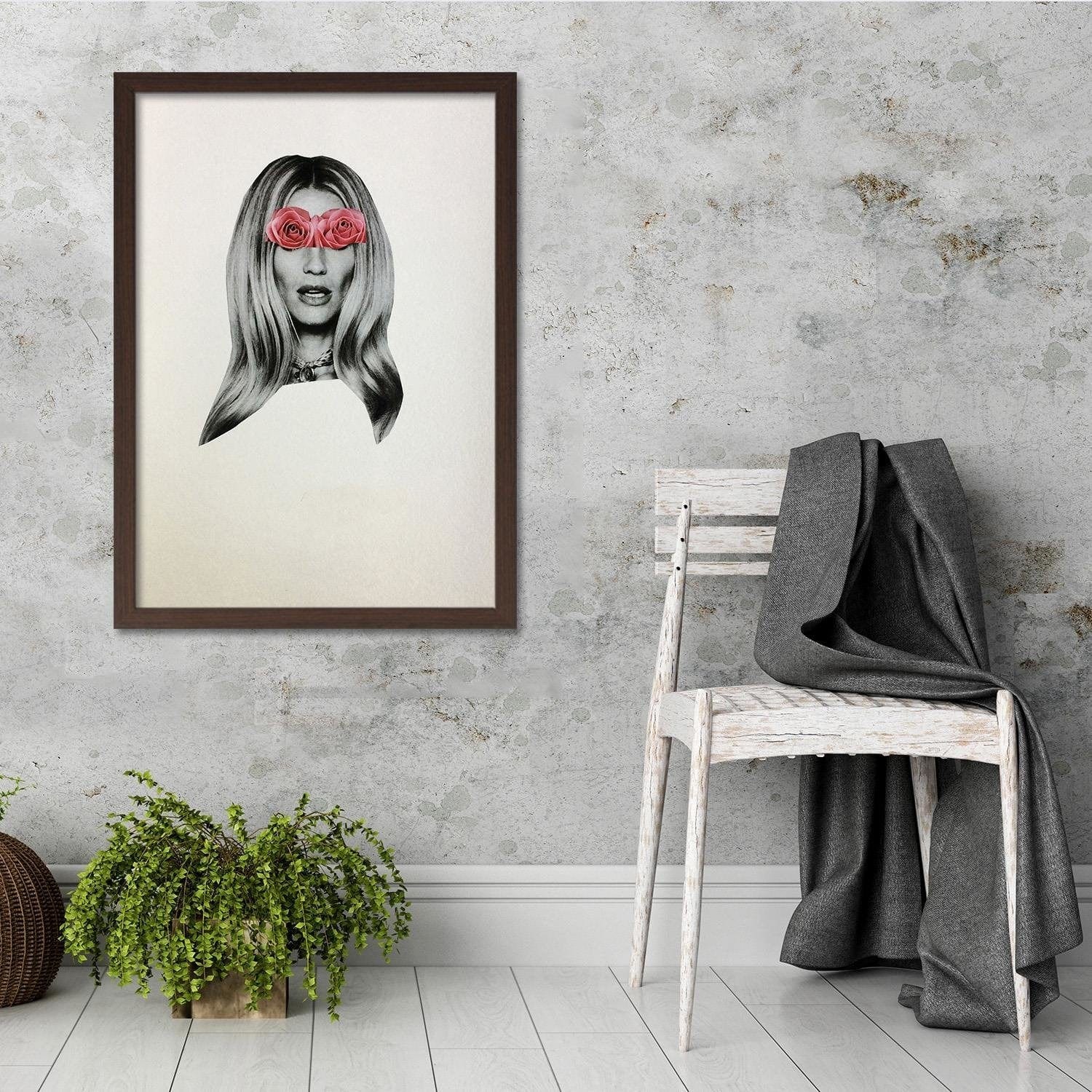 Glezna brūnā rāmī - Model Face Portrait Home Trends DECO
