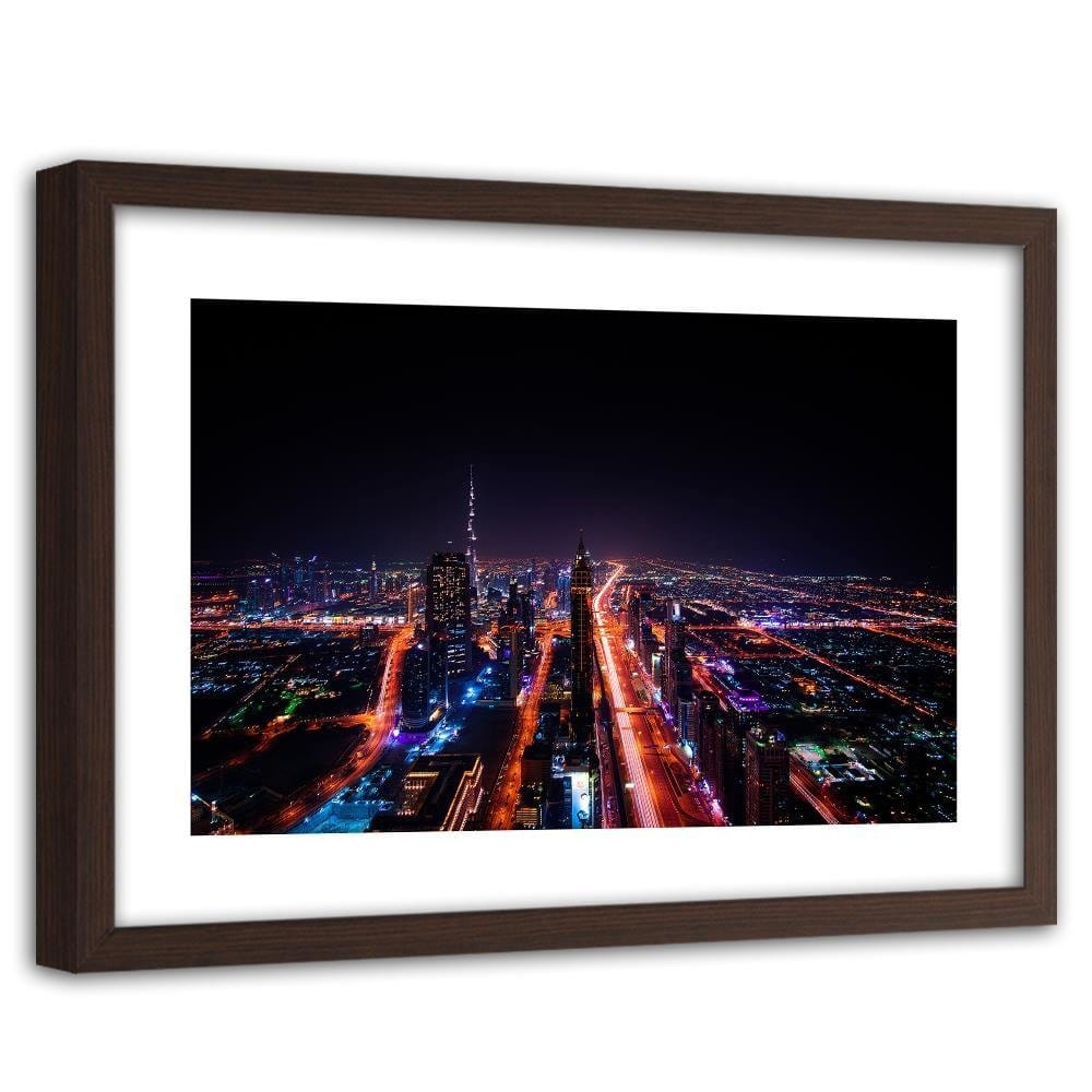 Glezna brūnā rāmī - Modern Architecture At Night Home Trends DECO