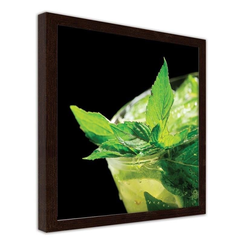 Glezna brūnā rāmī - Mojito cocktail Home Trends DECO