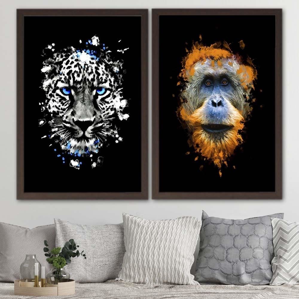 Glezna brūnā rāmī - Monkey Home Trends DECO