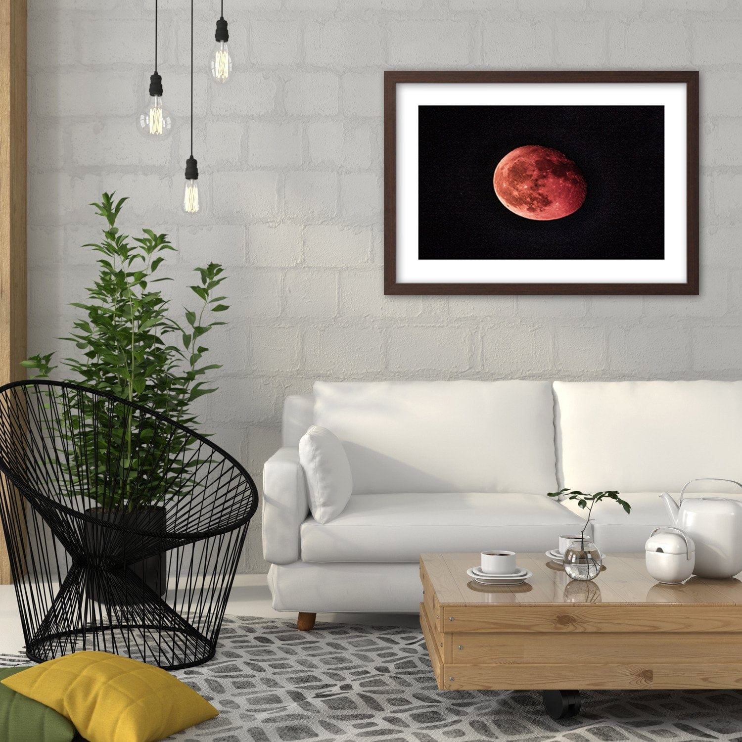 Glezna brūnā rāmī - Moon And Stars Home Trends DECO