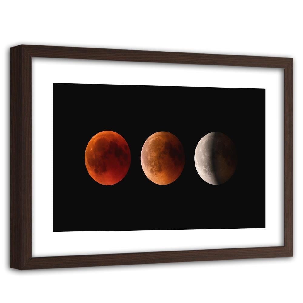 Glezna brūnā rāmī - Moon Phase Home Trends DECO