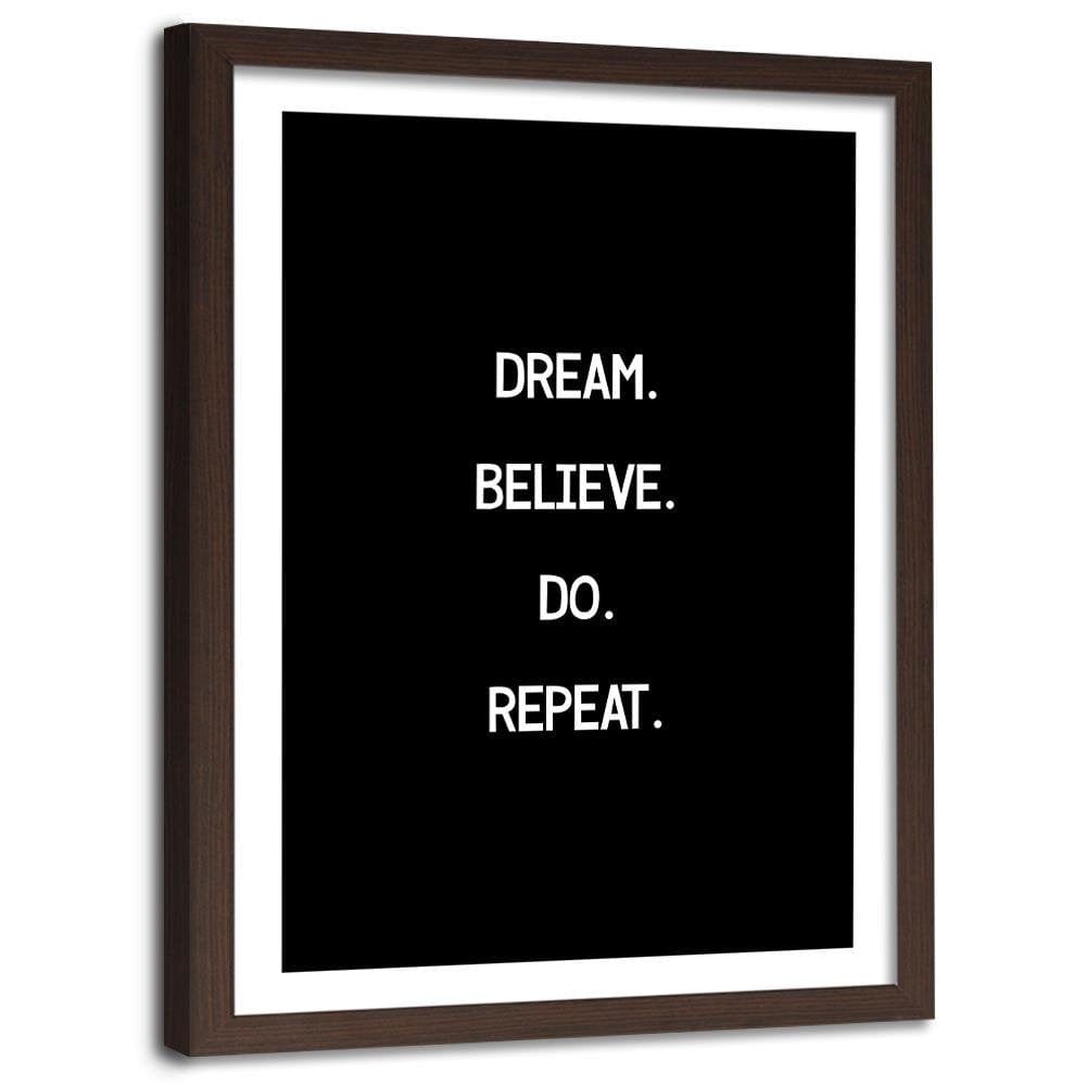 Glezna brūnā rāmī - Morifational Slogan 1 Home Trends DECO