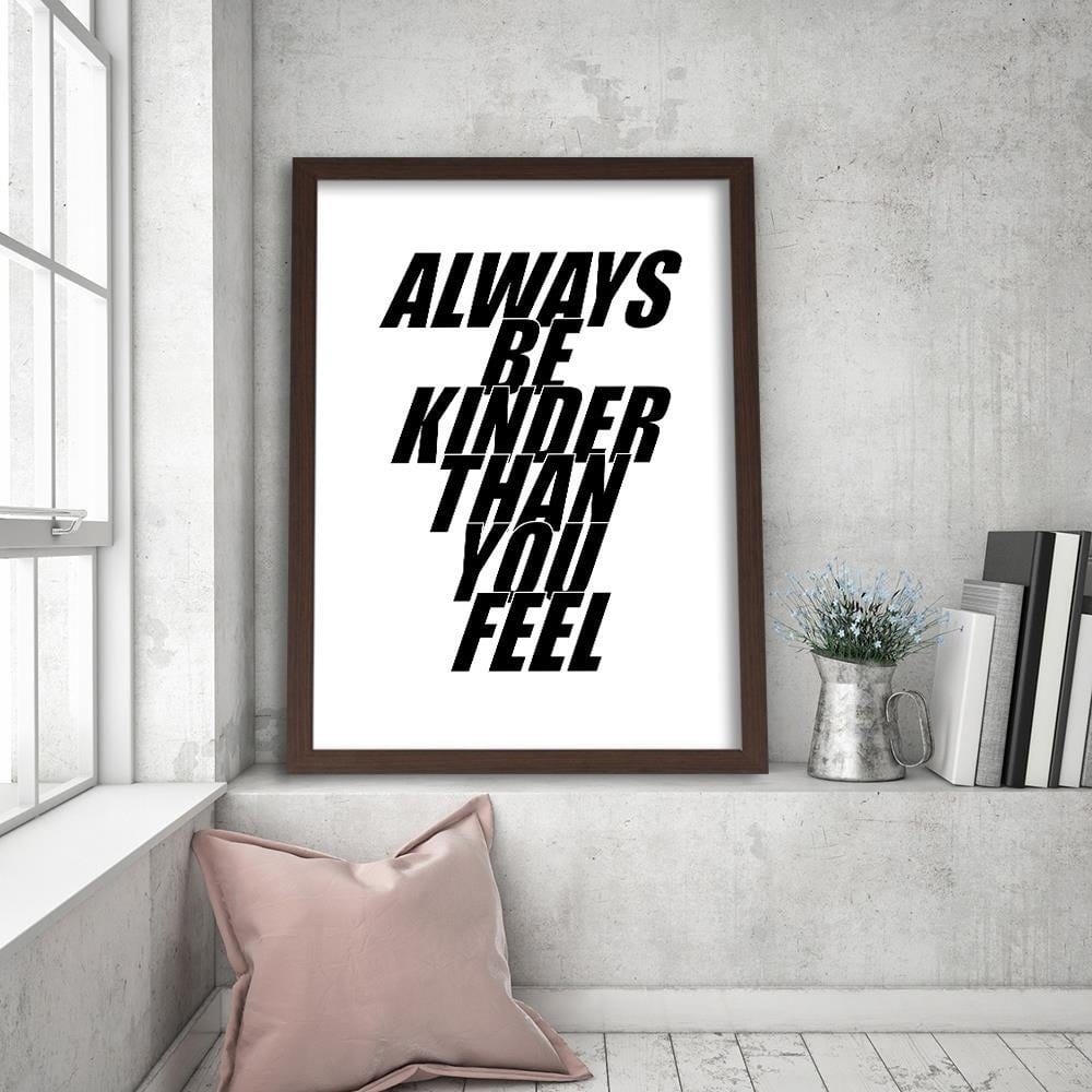 Glezna brūnā rāmī - Morifational Slogan Home Trends DECO