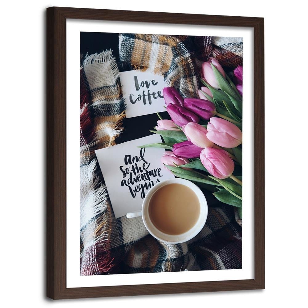 Glezna brūnā rāmī - Morning Over Coffee Home Trends DECO