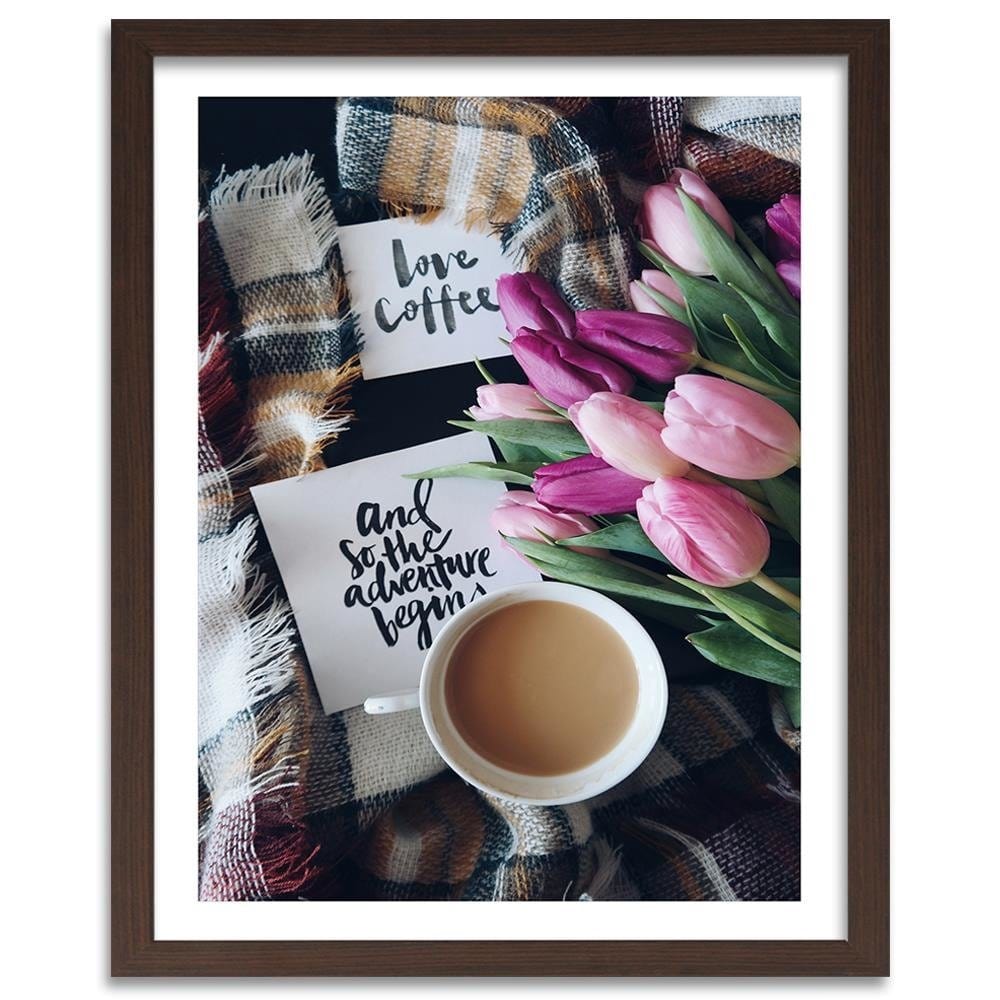 Glezna brūnā rāmī - Morning Over Coffee Home Trends DECO