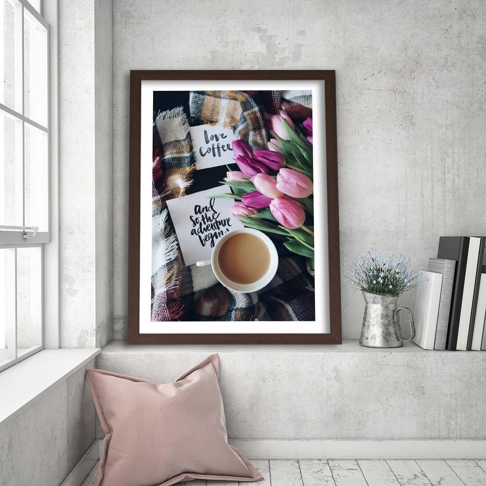 Glezna brūnā rāmī - Morning Over Coffee Home Trends DECO