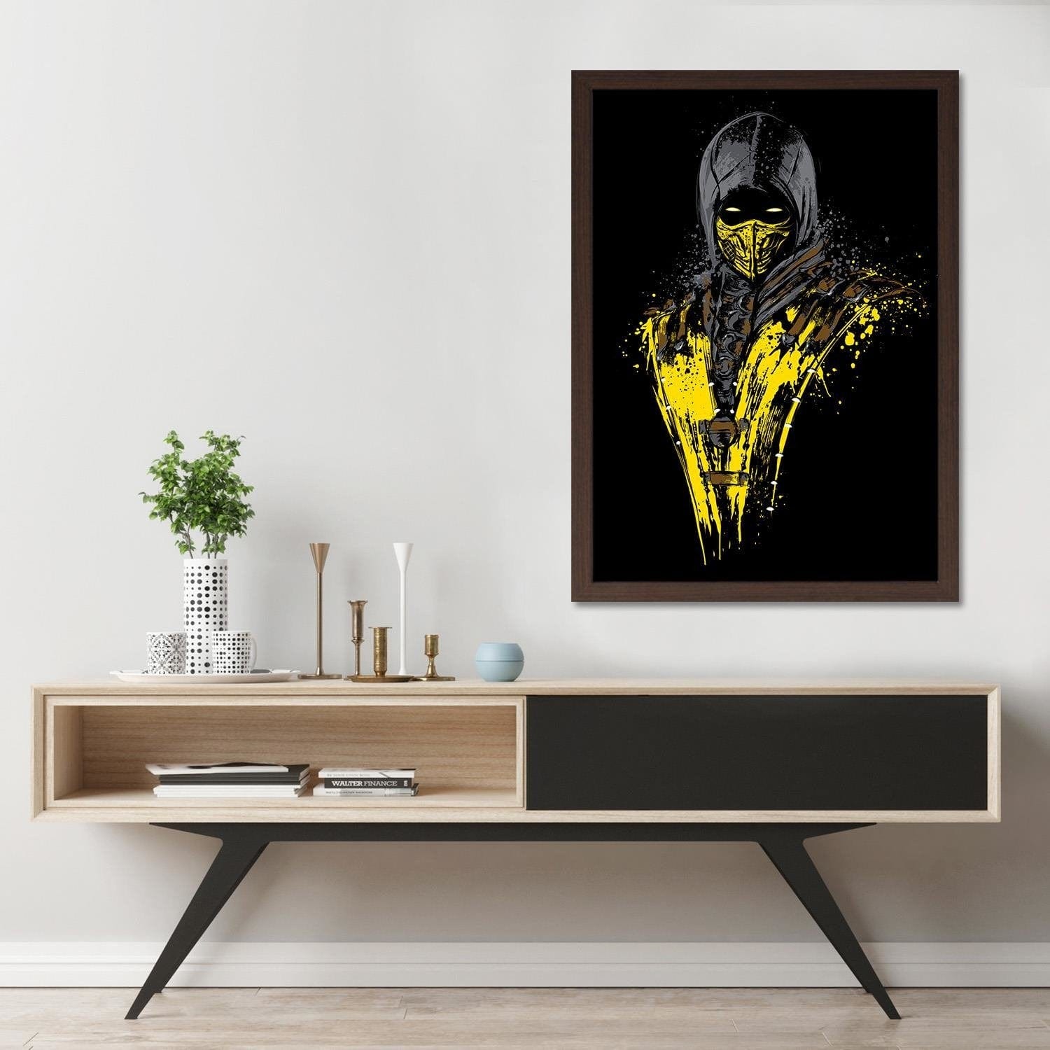 Glezna brūnā rāmī - Mortal Fire Yellow Home Trends DECO