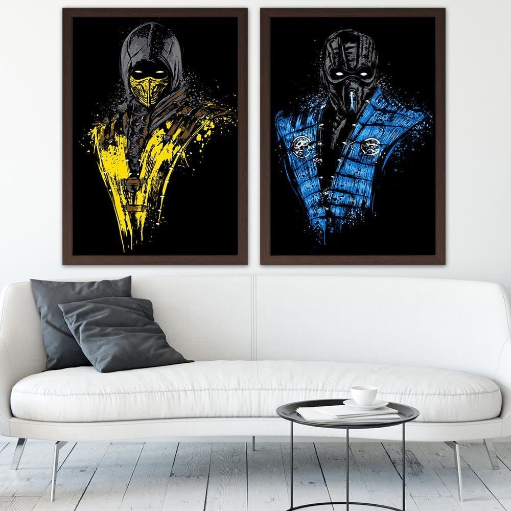 Glezna brūnā rāmī - Mortal Fire Yellow Home Trends DECO
