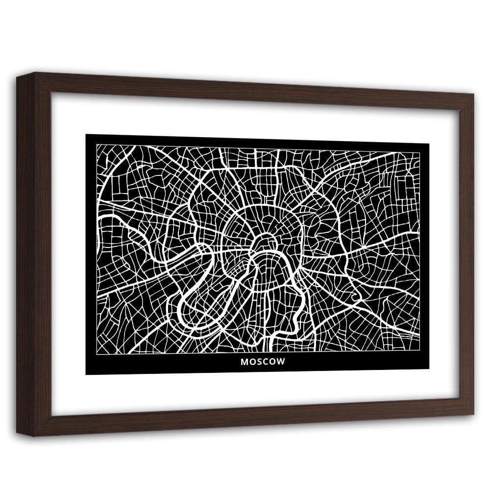 Glezna brūnā rāmī - Moscow City Plan Home Trends DECO
