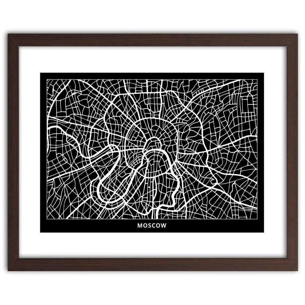 Glezna brūnā rāmī - Moscow City Plan Home Trends DECO