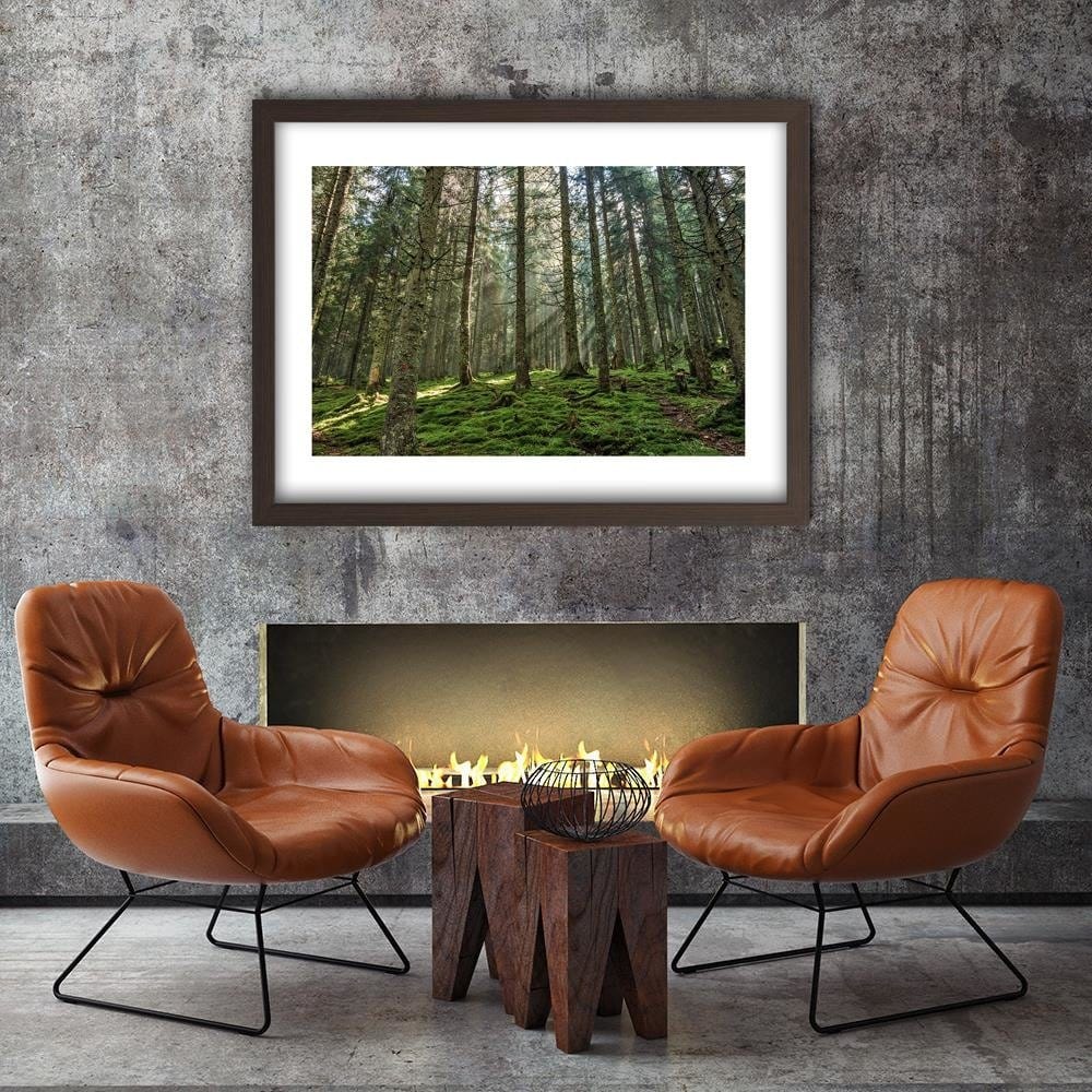 Glezna brūnā rāmī - Moss In The Forest Home Trends DECO
