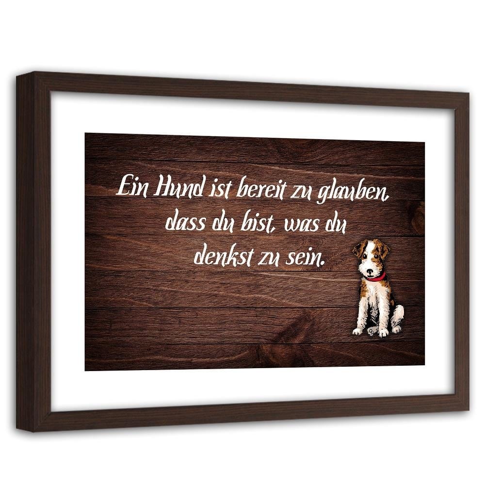 Glezna brūnā rāmī - Motto Dog Home Trends DECO