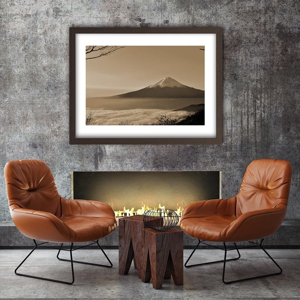 Glezna brūnā rāmī - Mount Fuji 1 Home Trends DECO