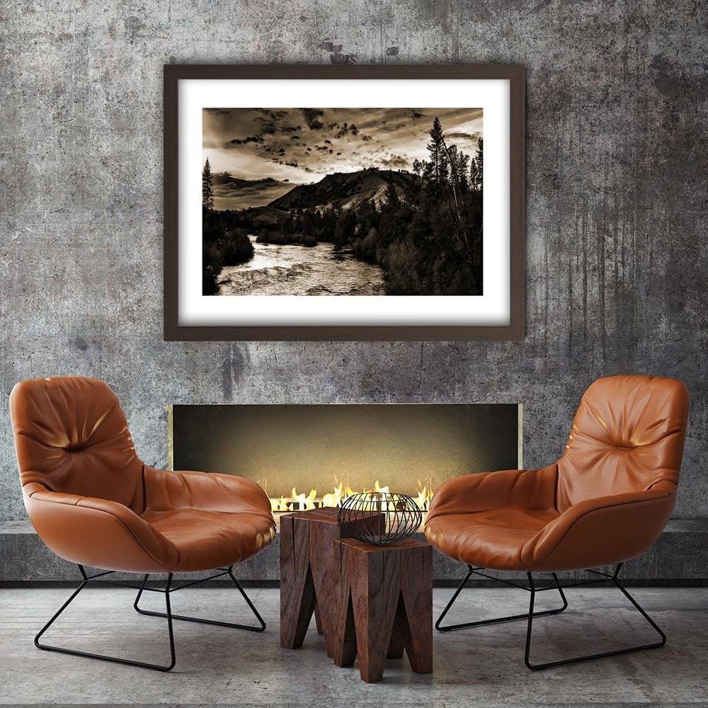 Glezna brūnā rāmī - Mountain River 1 Home Trends DECO