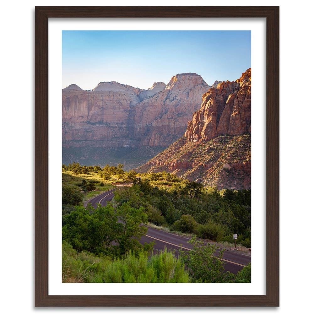 Glezna brūnā rāmī - Mountain Road Home Trends DECO