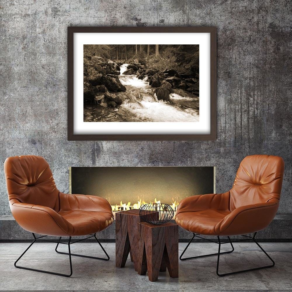Glezna brūnā rāmī - Mountain Stream 1 Home Trends DECO