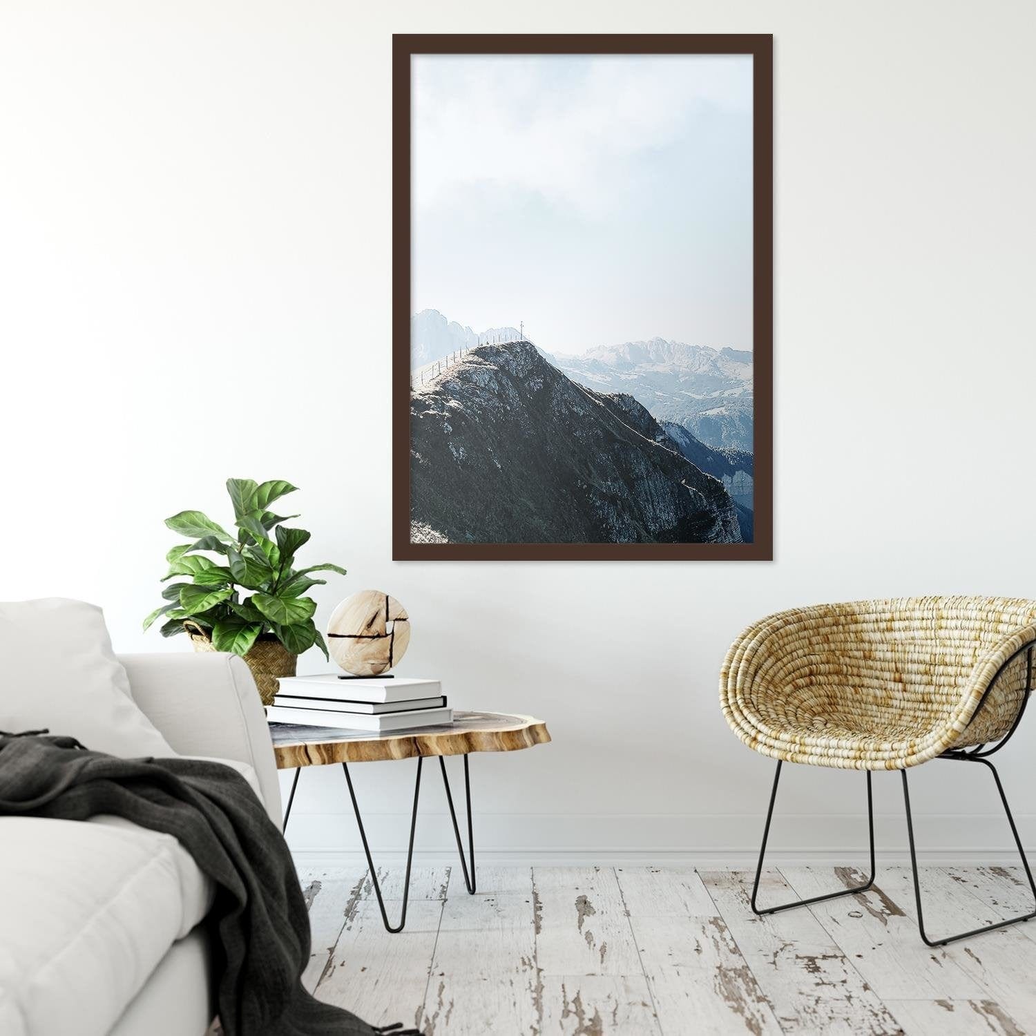 Glezna brūnā rāmī - Mountain Trail Home Trends DECO