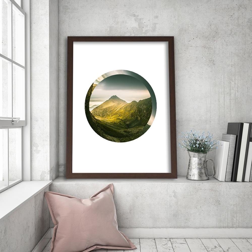 Glezna brūnā rāmī - Mountain View Home Trends DECO