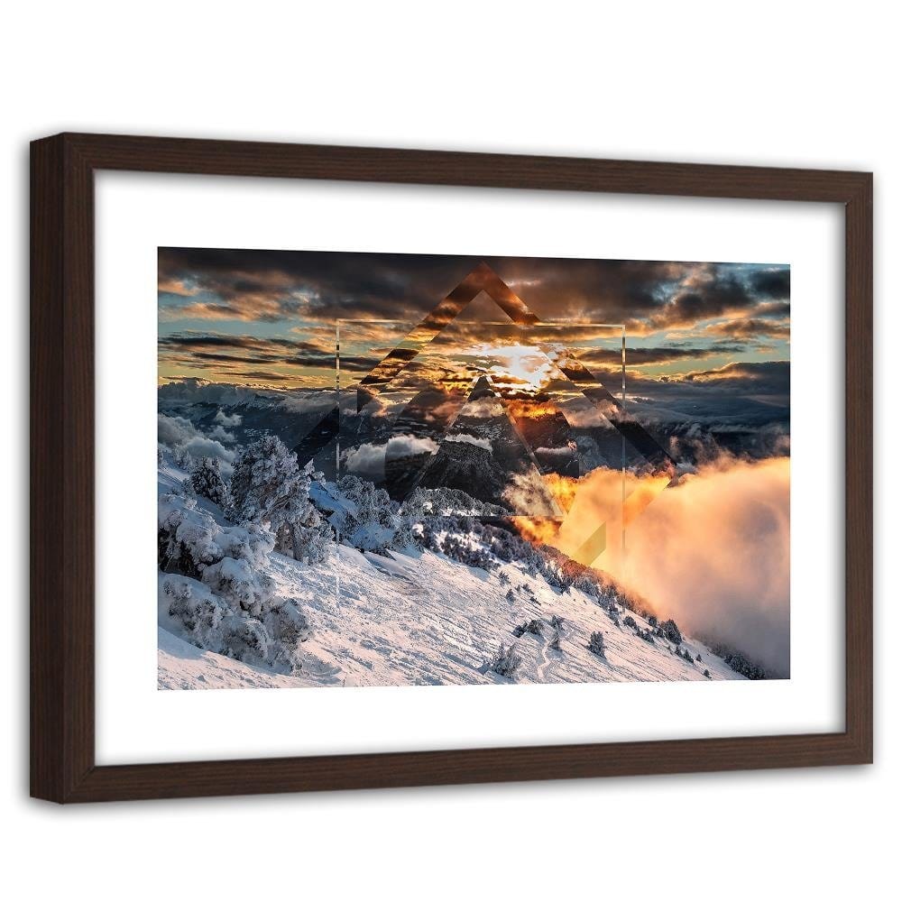 Glezna brūnā rāmī - Mountains And Sky 1 Home Trends DECO