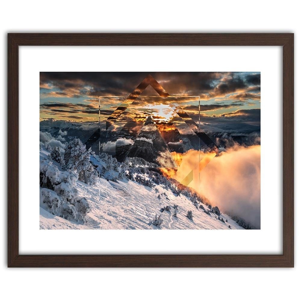 Glezna brūnā rāmī - Mountains And Sky 1 Home Trends DECO