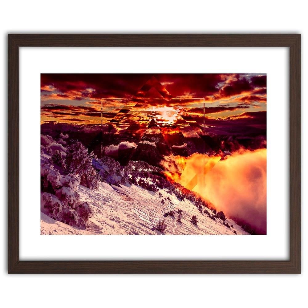 Glezna brūnā rāmī - Mountains And Sky 2 Home Trends DECO
