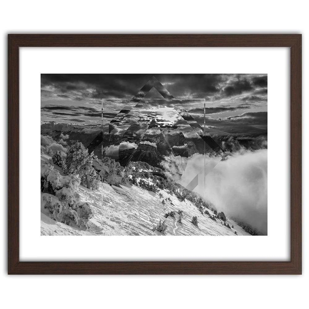 Glezna brūnā rāmī - Mountains And Sky 3 Home Trends DECO