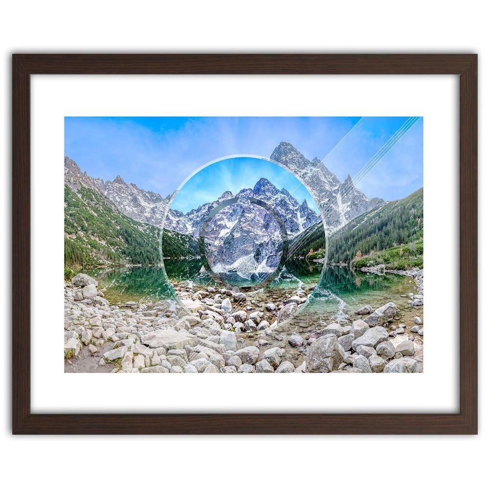 Glezna brūnā rāmī - Mountains And Stones 1 Home Trends DECO