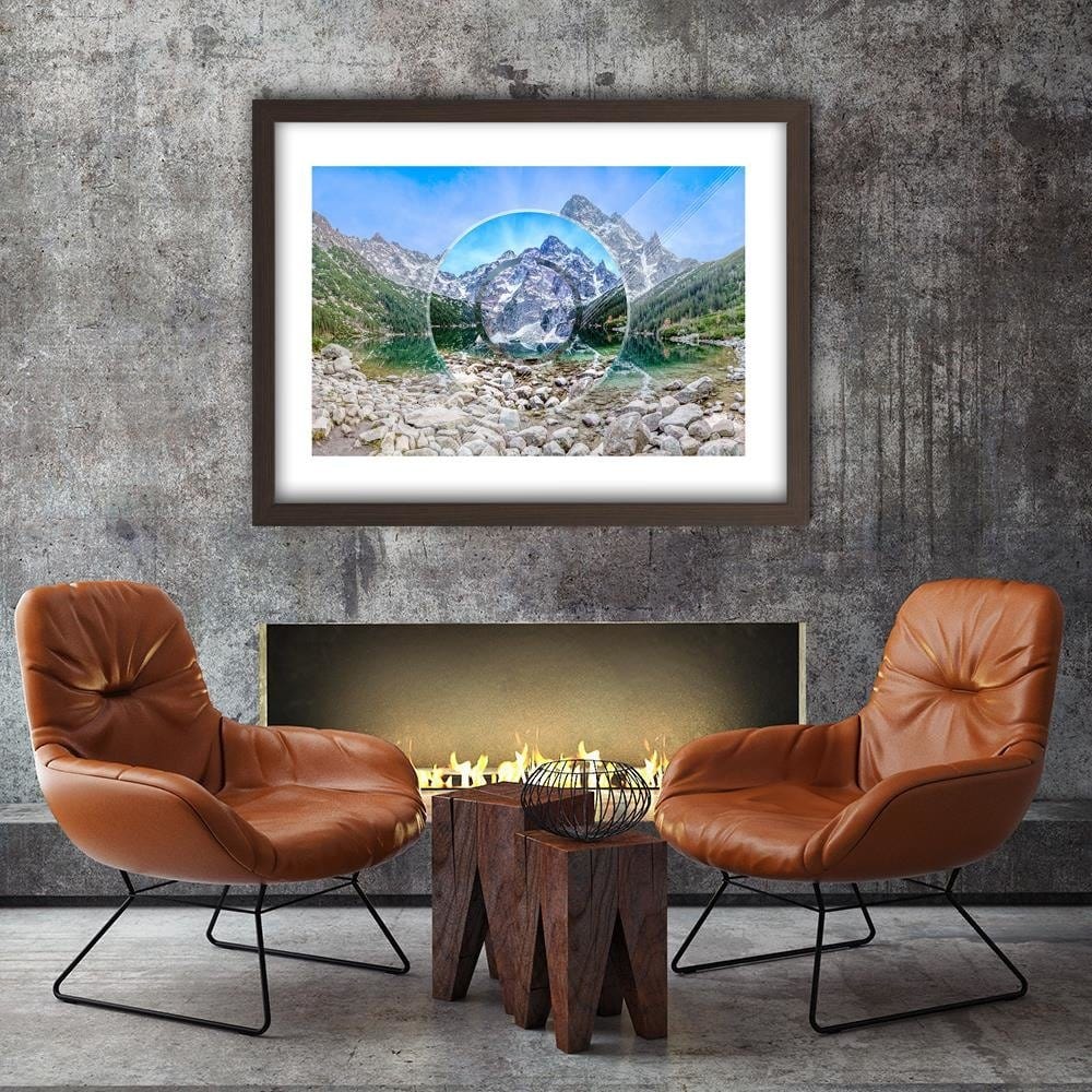 Glezna brūnā rāmī - Mountains And Stones 1 Home Trends DECO