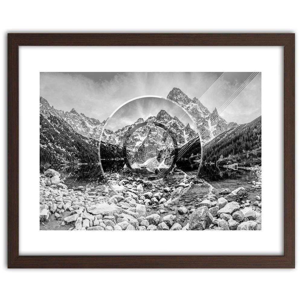 Glezna brūnā rāmī - Mountains And Stones 3 Home Trends DECO