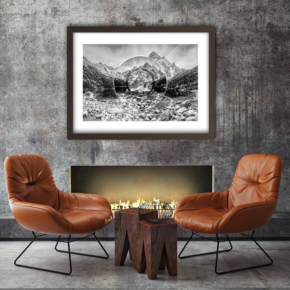 Glezna brūnā rāmī - Mountains And Stones 3 Home Trends DECO