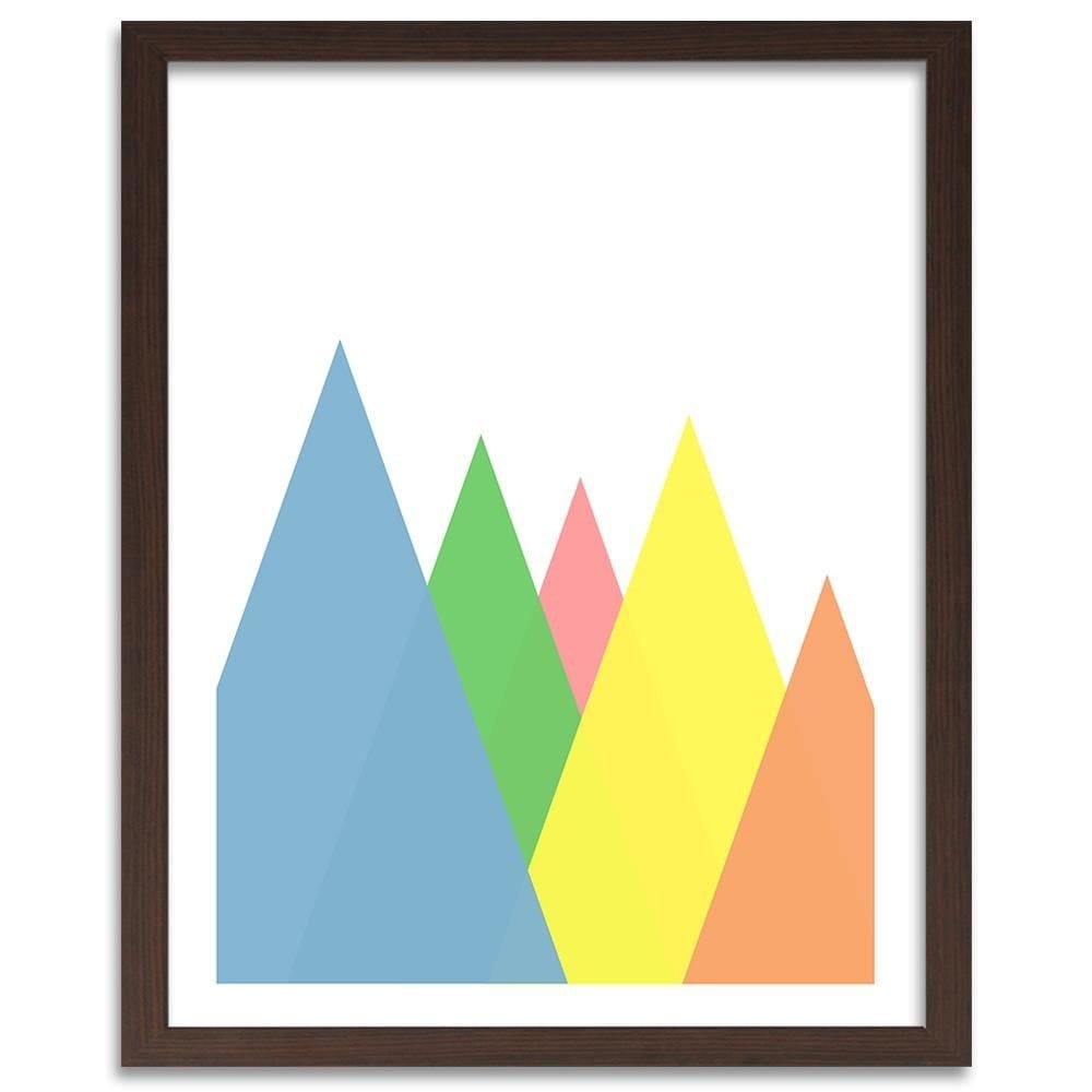 Glezna brūnā rāmī - Mountains As Abstract Triangles Home Trends DECO