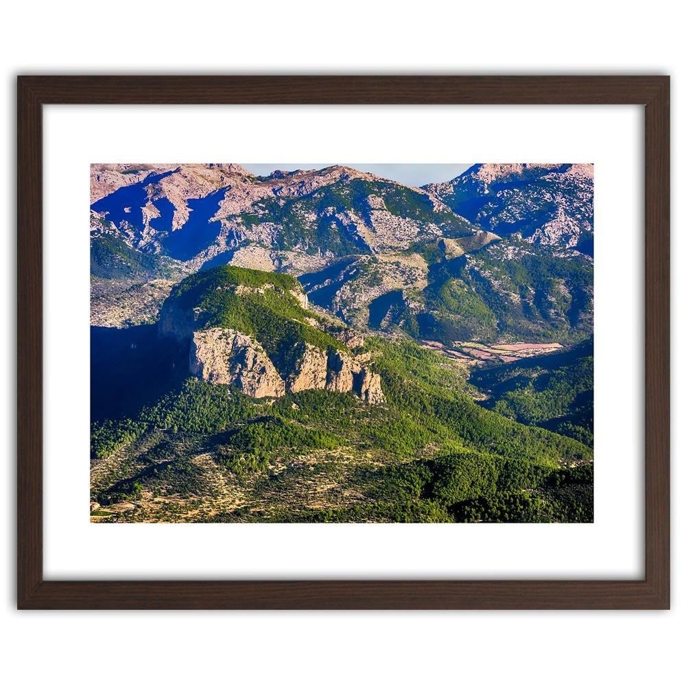 Glezna brūnā rāmī - Mountains Covered With Trees Home Trends DECO