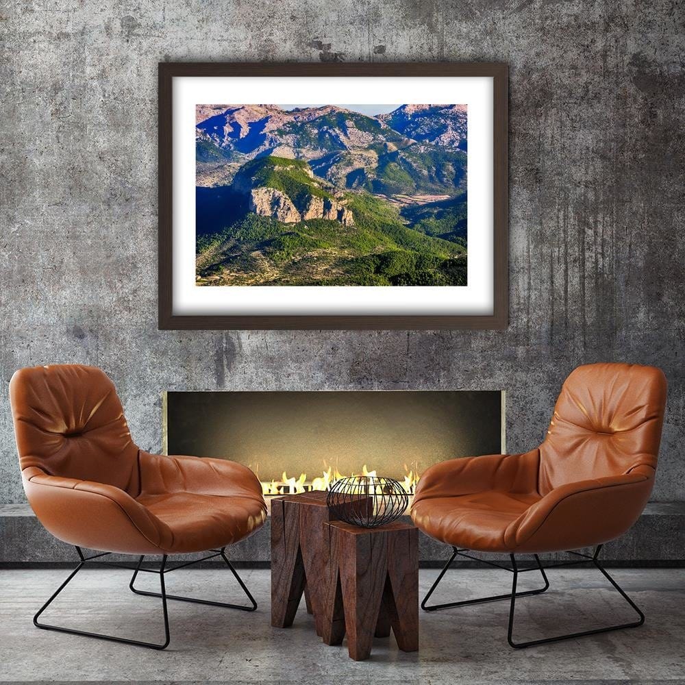 Glezna brūnā rāmī - Mountains Covered With Trees Home Trends DECO