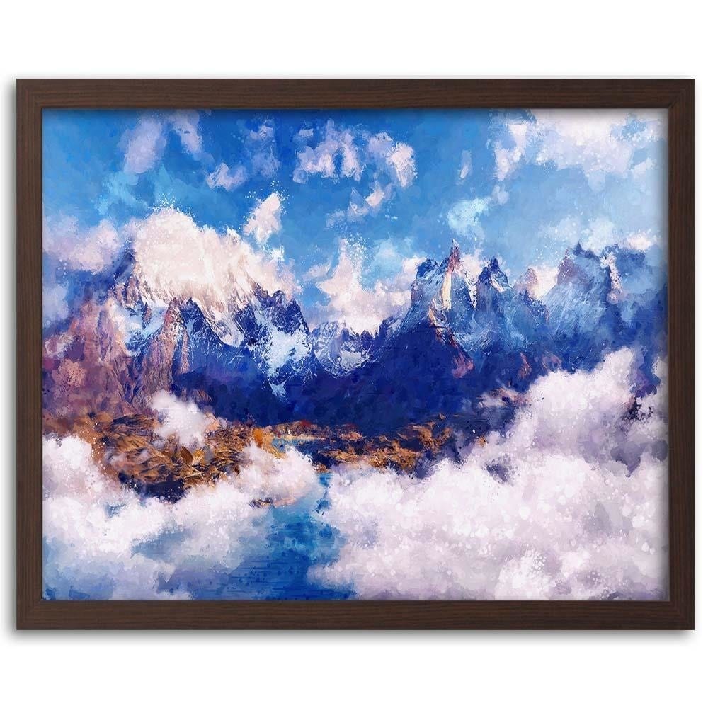 Glezna brūnā rāmī - Mountains Landscape Home Trends DECO