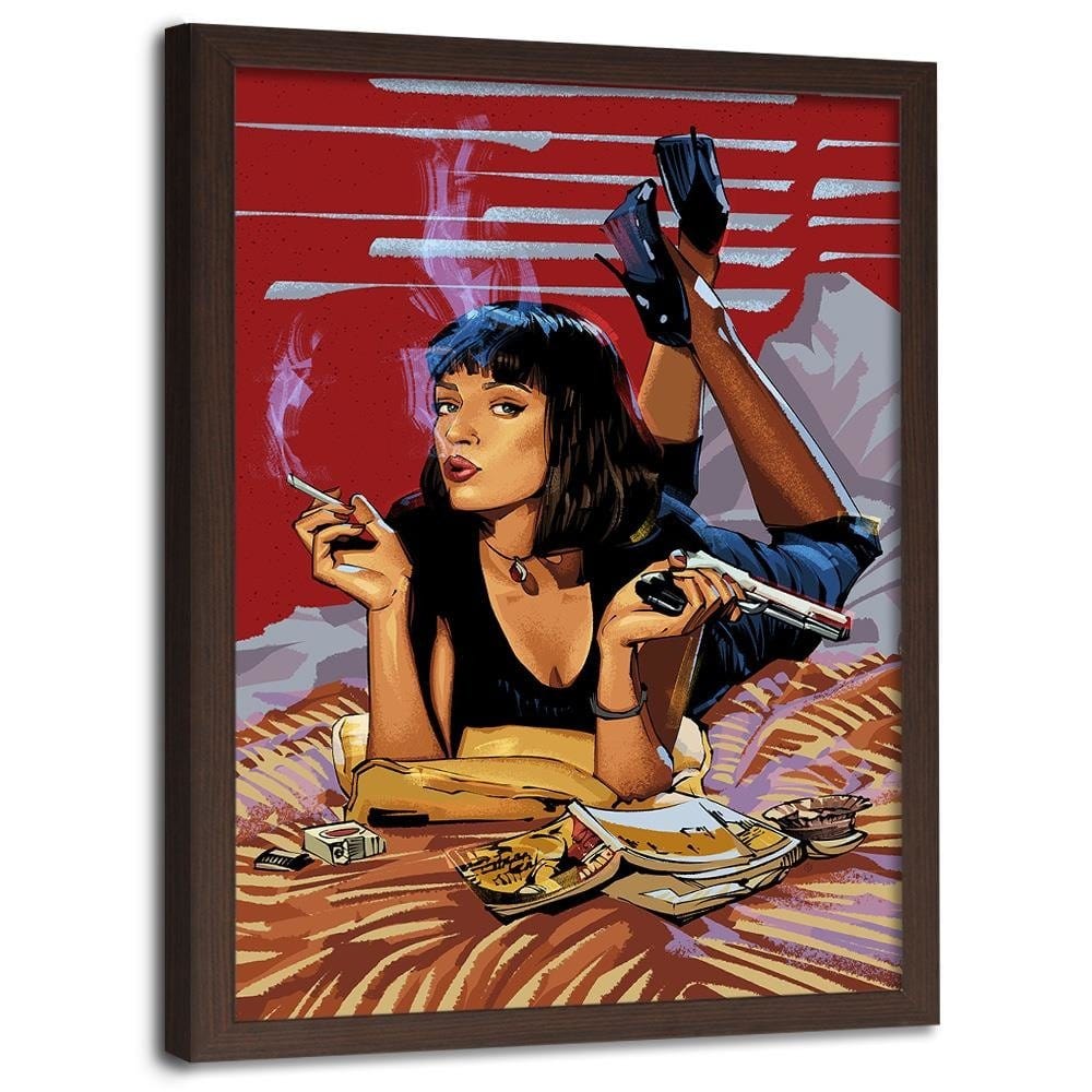Glezna brūnā rāmī - Movie Morife Red Home Trends DECO
