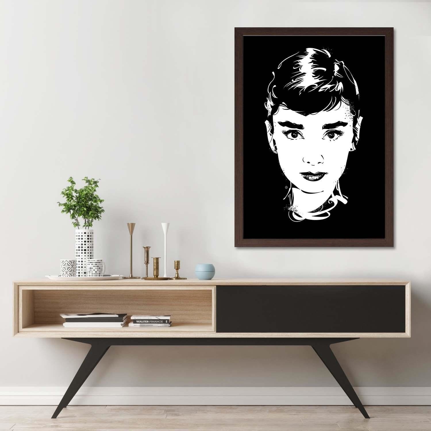 Glezna brūnā rāmī - Movie Star Image Black And White Home Trends DECO