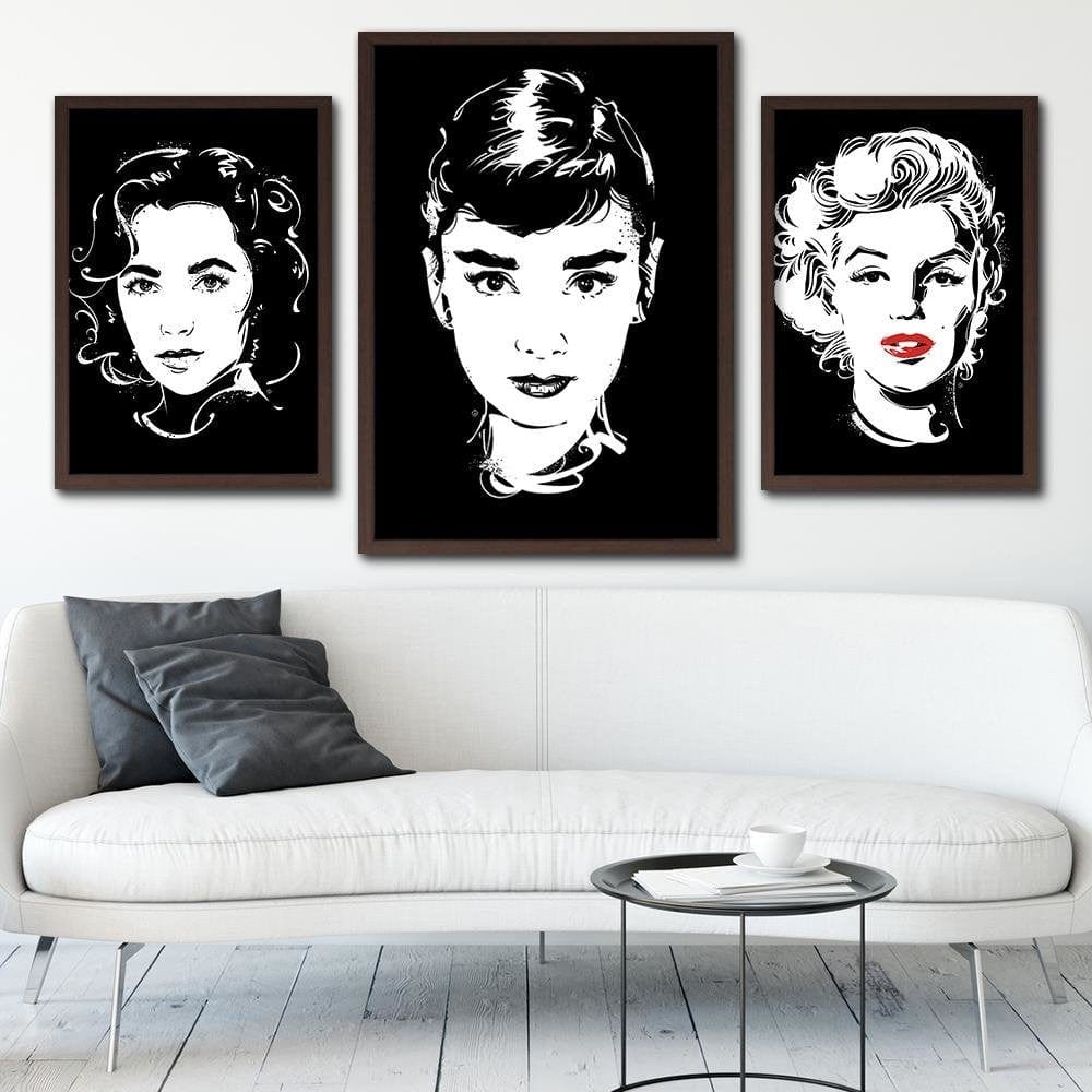 Glezna brūnā rāmī - Movie Star Image Black And White Home Trends DECO