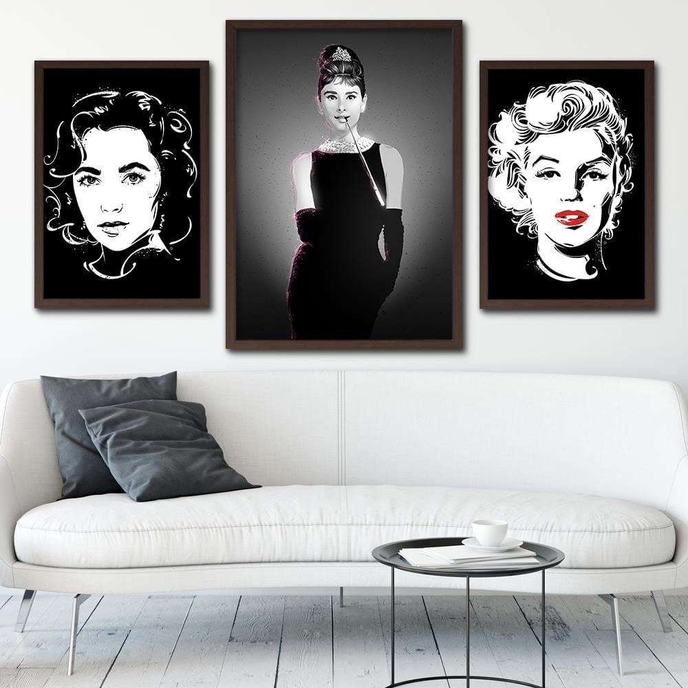 Glezna brūnā rāmī - Movie Star Image Black And White Home Trends DECO