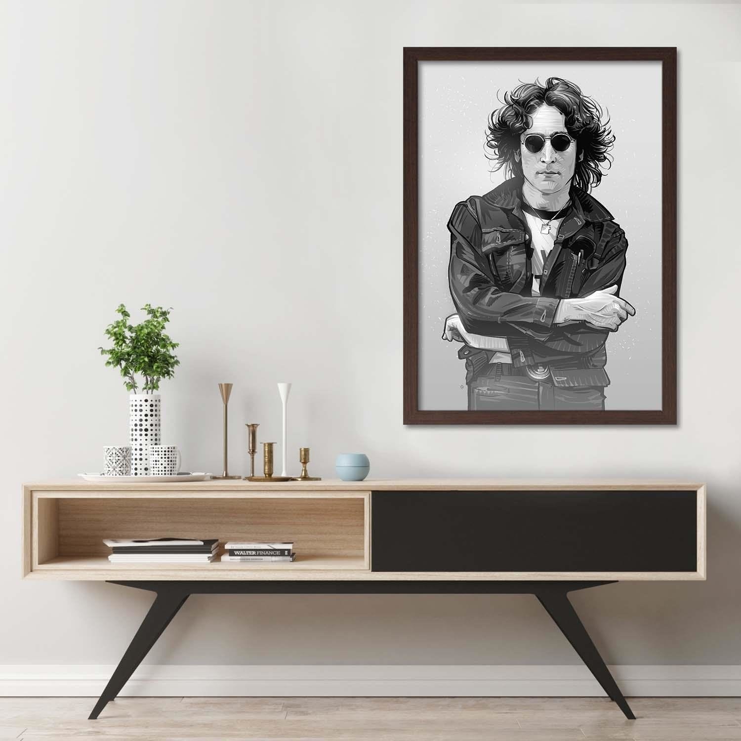 Glezna brūnā rāmī - Music Legend Singer Home Trends DECO