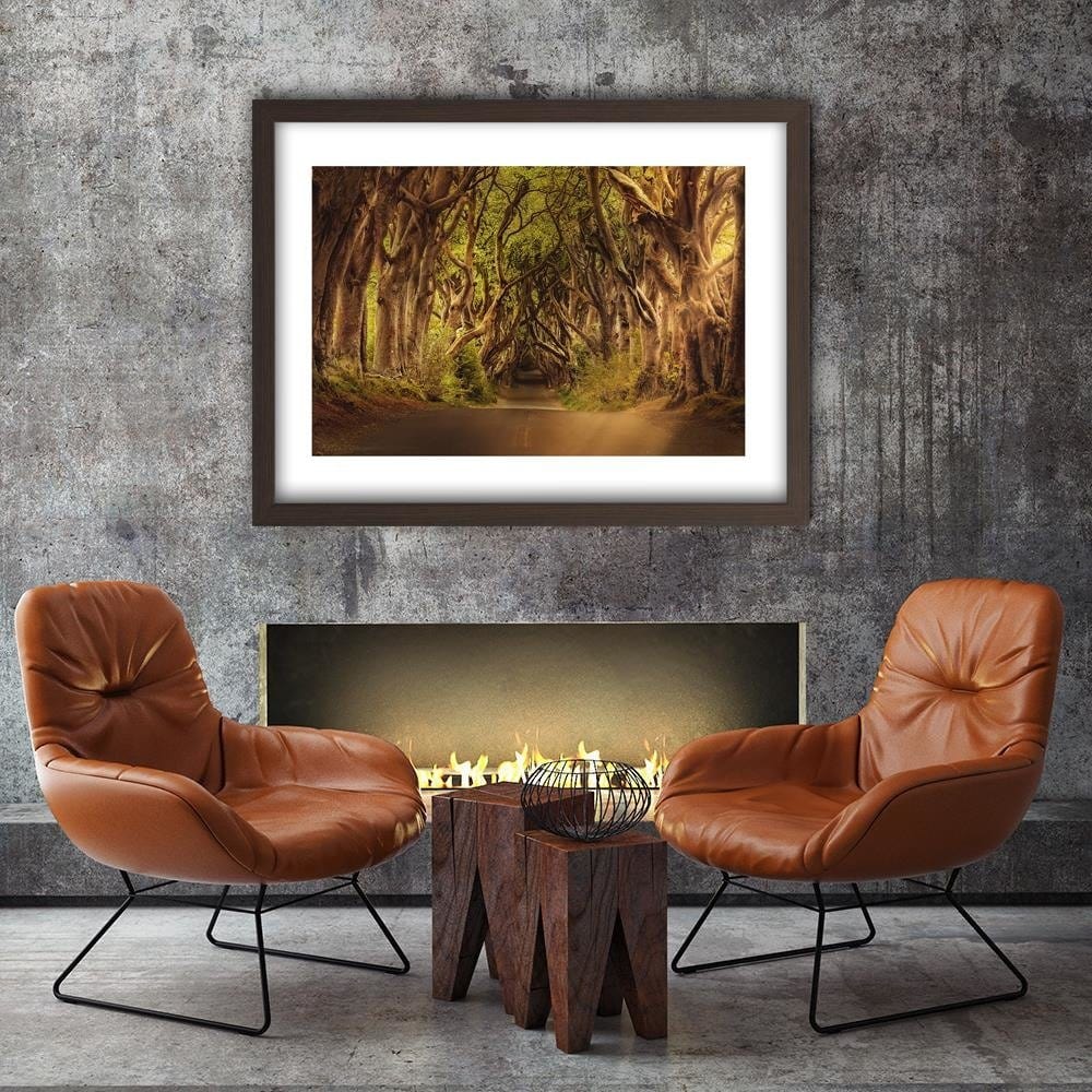 Glezna brūnā rāmī - Mysterious Forest Home Trends DECO