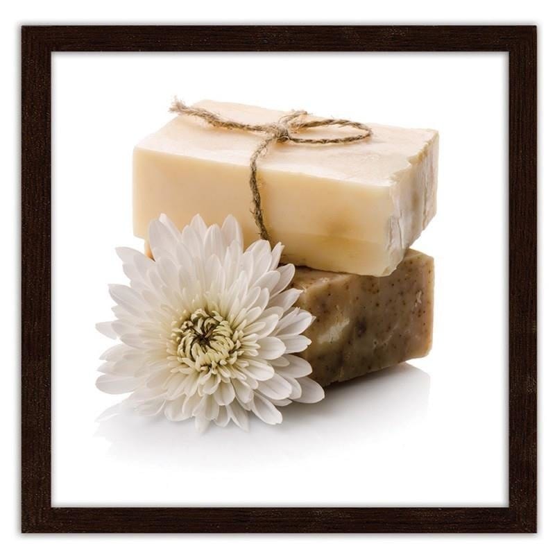 Glezna brūnā rāmī - Natural soap with a flower Home Trends DECO