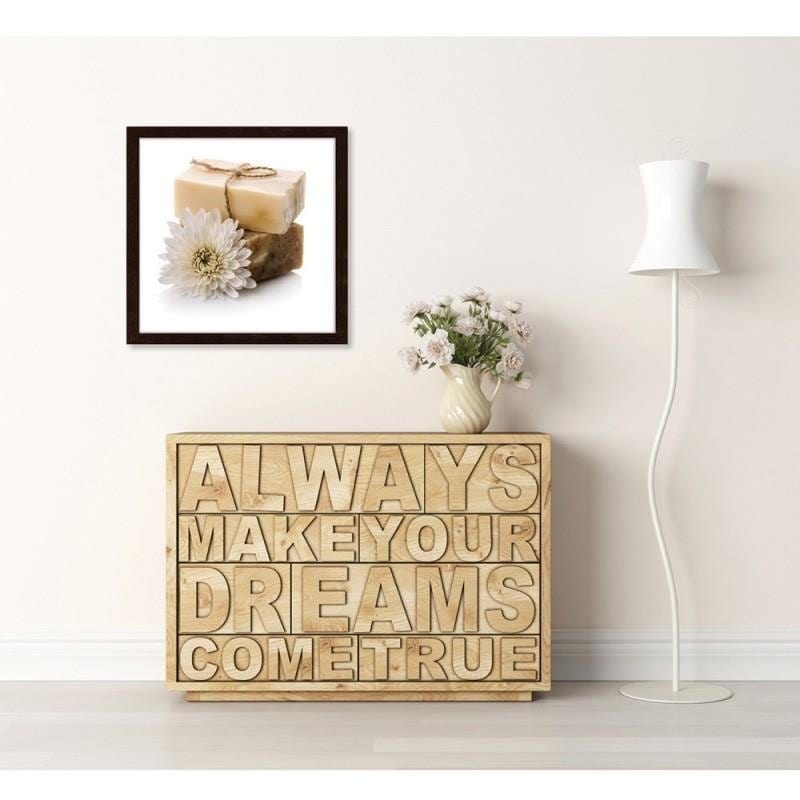 Glezna brūnā rāmī - Natural soap with a flower Home Trends DECO