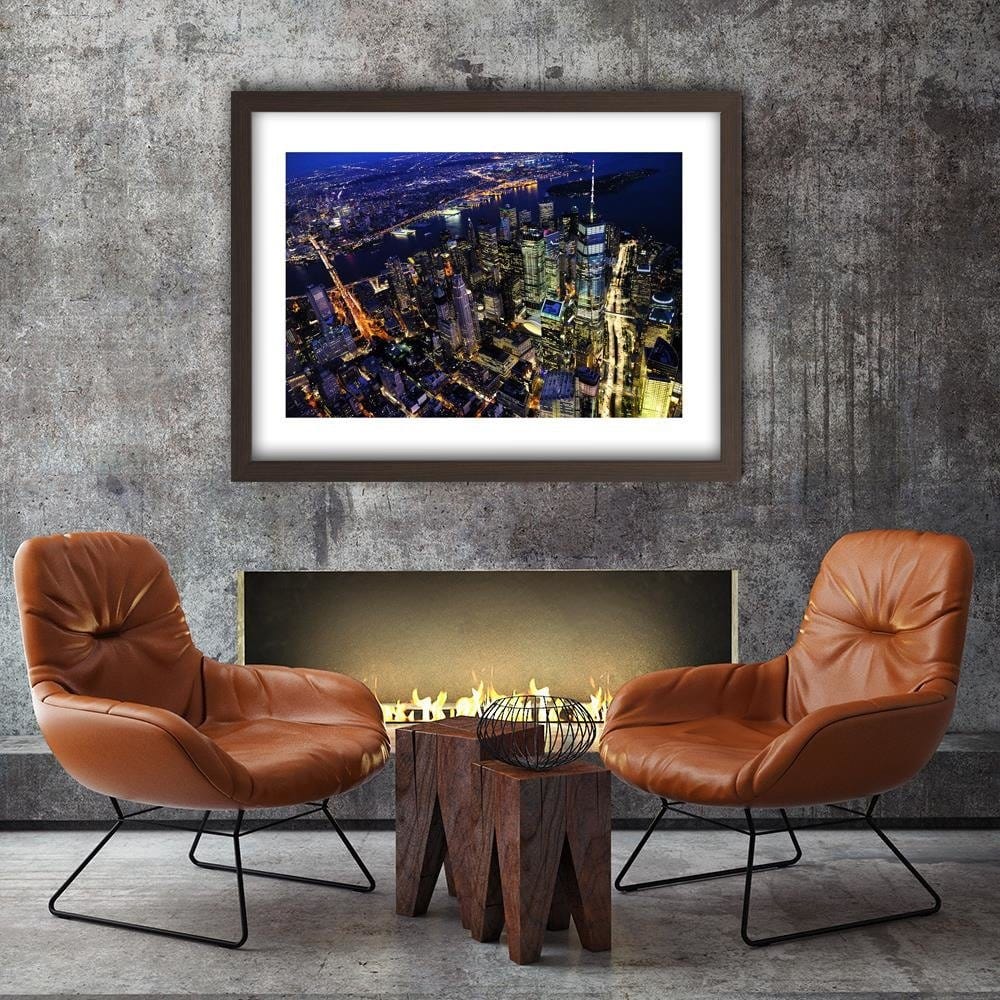 Glezna brūnā rāmī - New York At Night Home Trends DECO