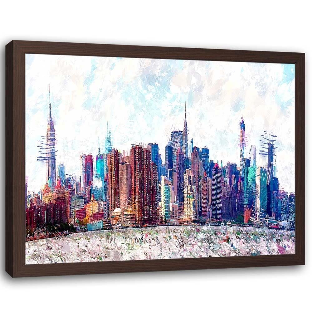 Glezna brūnā rāmī - New York City 2 Home Trends DECO