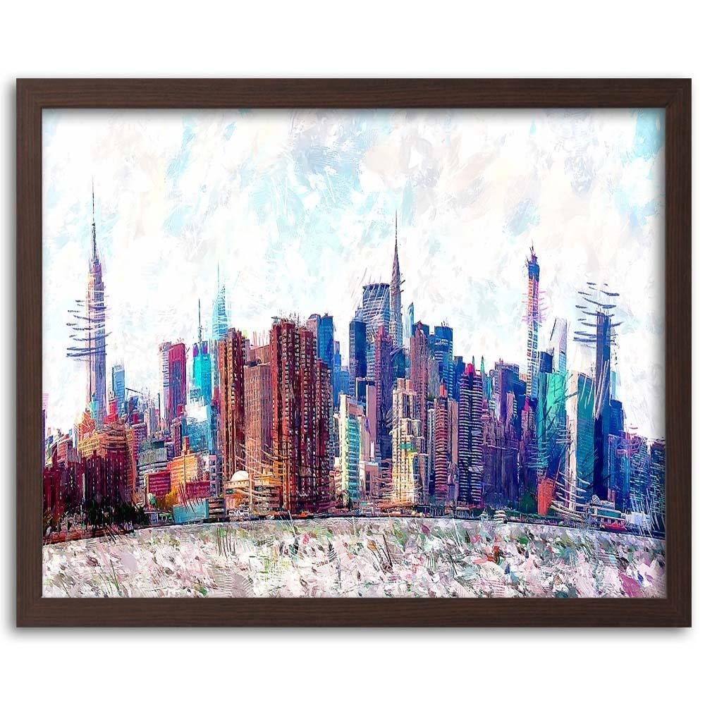 Glezna brūnā rāmī - New York City 2 Home Trends DECO